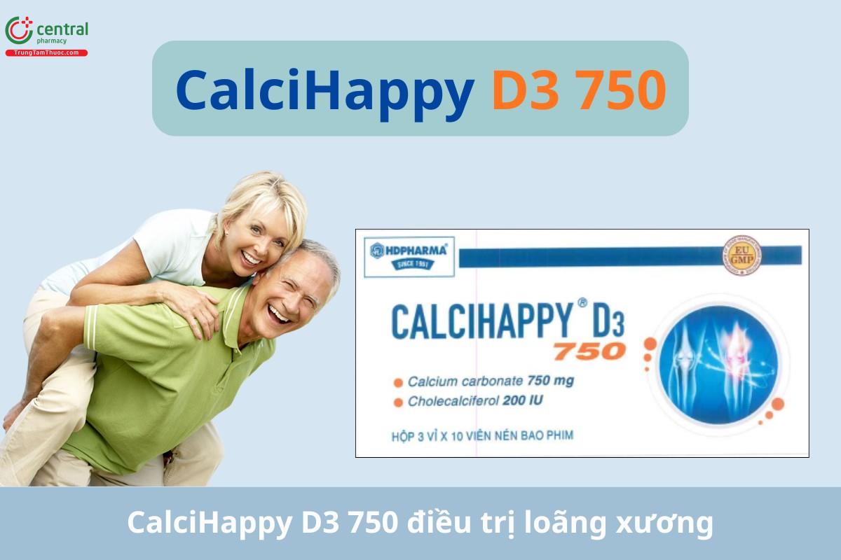 CalciHappy D3 750 hỗ trợ điều trị loãng xương