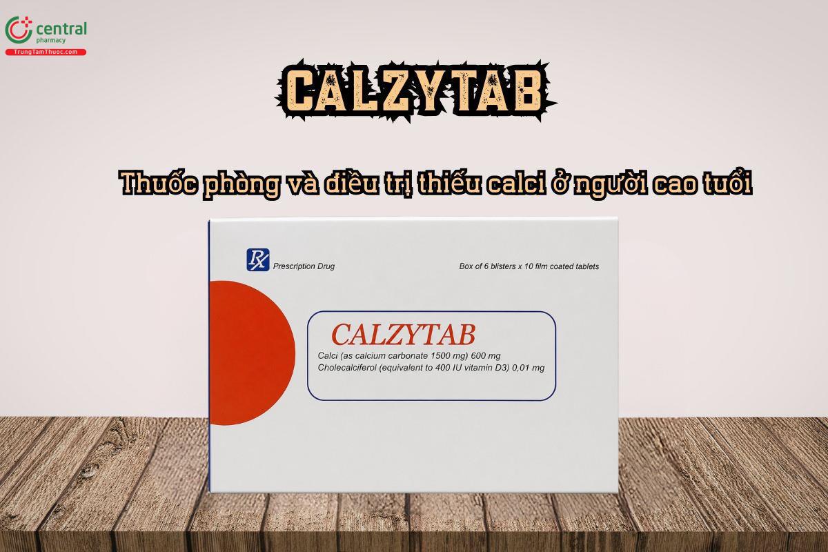 Thuốc CALZYTAB bổ sung Calci Vitamin D3, hỗ trợ phòng và điều trị thiếu calci ở người cao tuổi