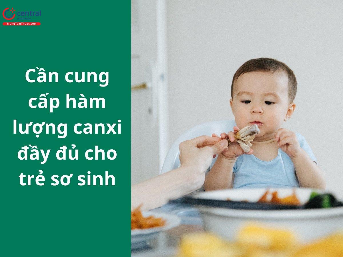 Lượng Canxi cần thiết cho trẻ sơ sinh theo độ tuổi