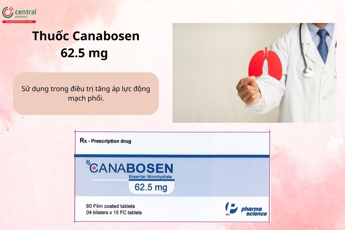 Chỉ định của thuốc Canabosen 62.5 mg