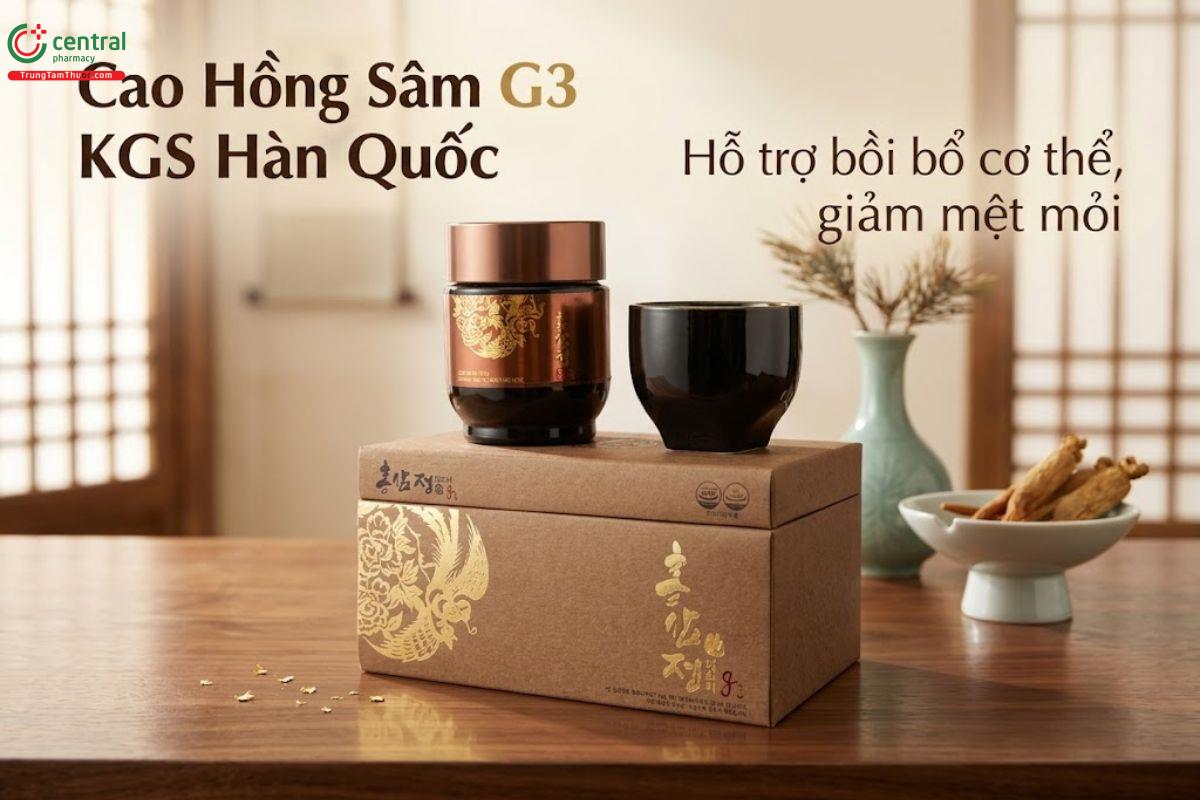 Cao Hồng Sâm G3 KGS Hàn Quốc giúp bồi bổ cơ thể, giảm mệt mỏi