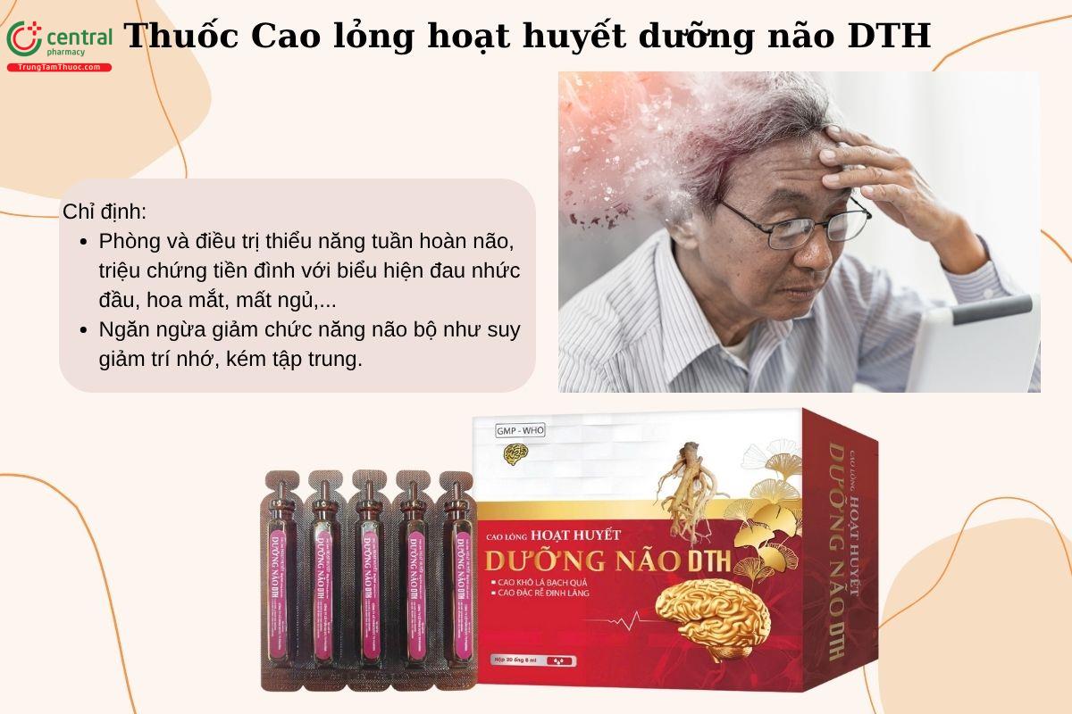 Chỉ định của thuốc Cao lỏng hoạt huyết dưỡng não DTH