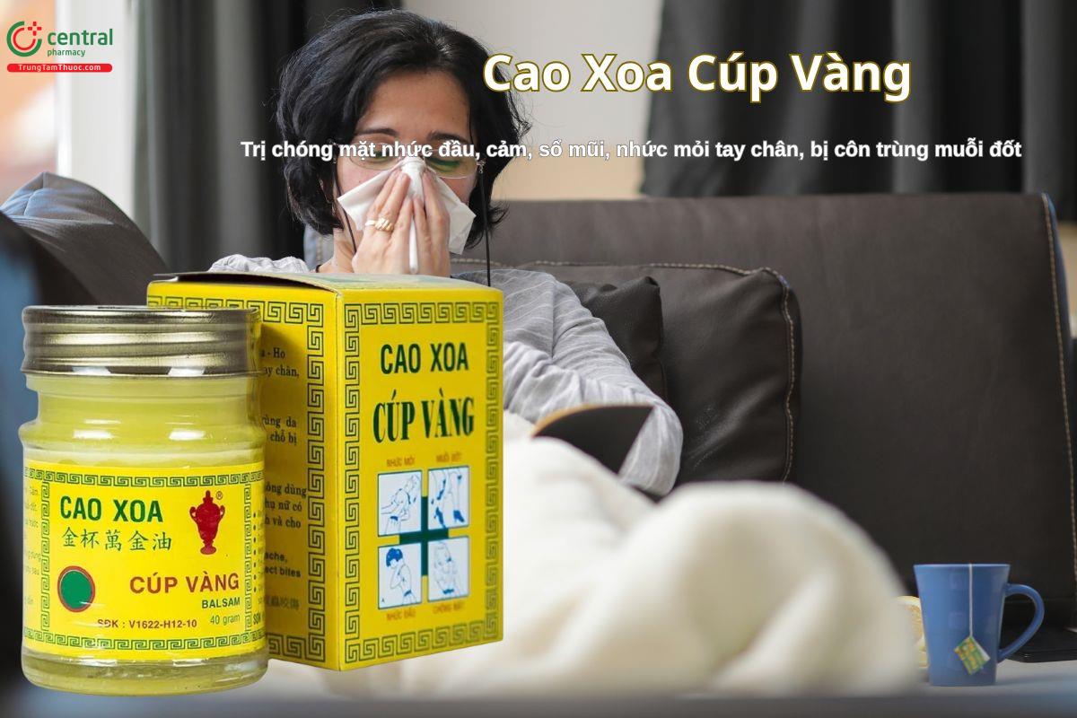 Cao Xoa Cúp Vàng giảm đau đầu, nghẹt mũi, làm dịu vết côn trùng đốt