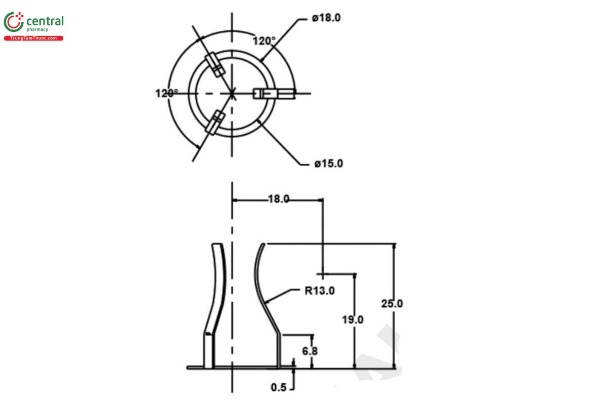 Figure 1. Fixture. All length units are in millimeters.