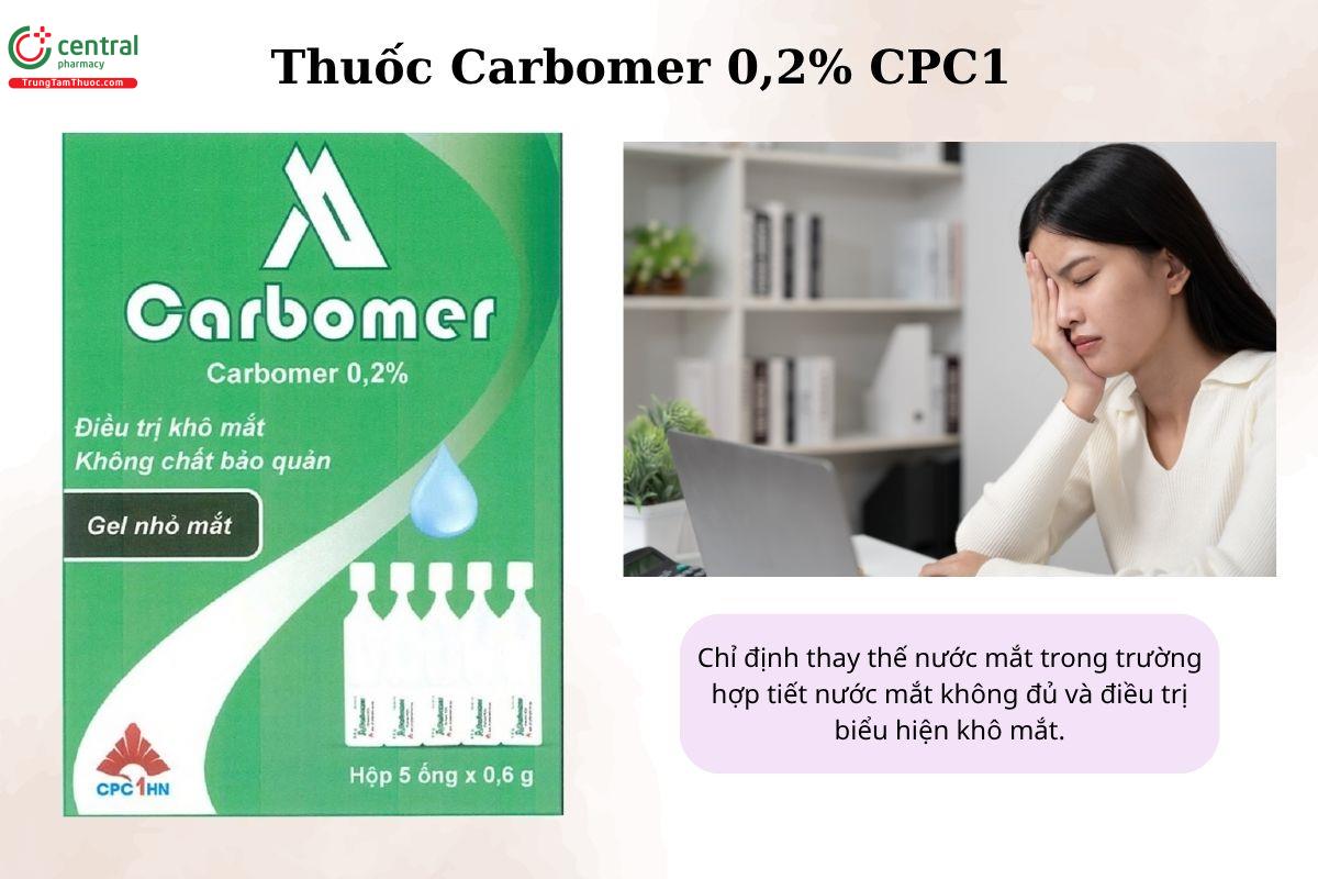 Chỉ định của thuốc Carbomer 0,2% CPC1