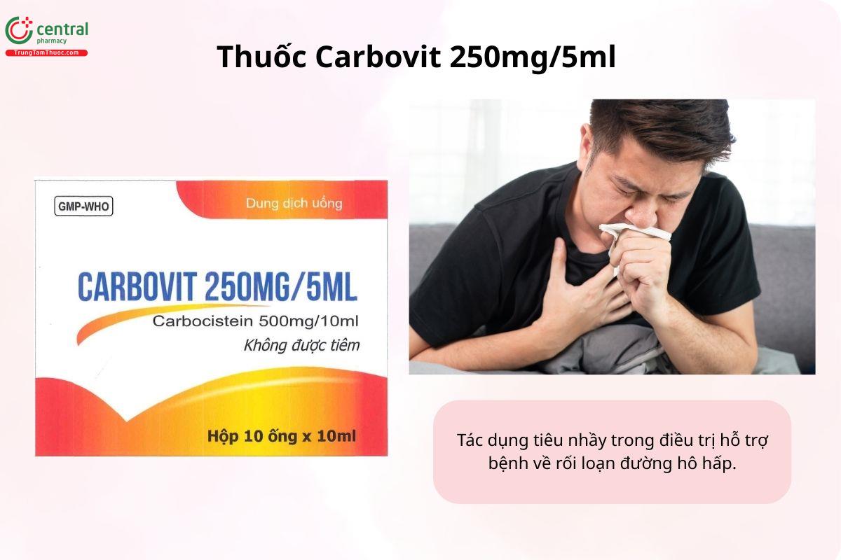 Chỉ định của thuốc Carbovit 250mg/5ml