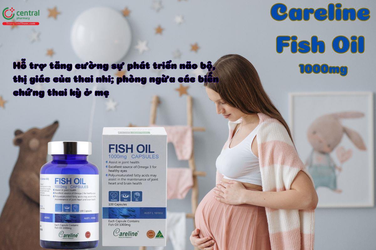 Viên uống Careline Fish Oil 1000mg bổ sung DHA, EPA cho bà bầu, bà mẹ đang cho con bú