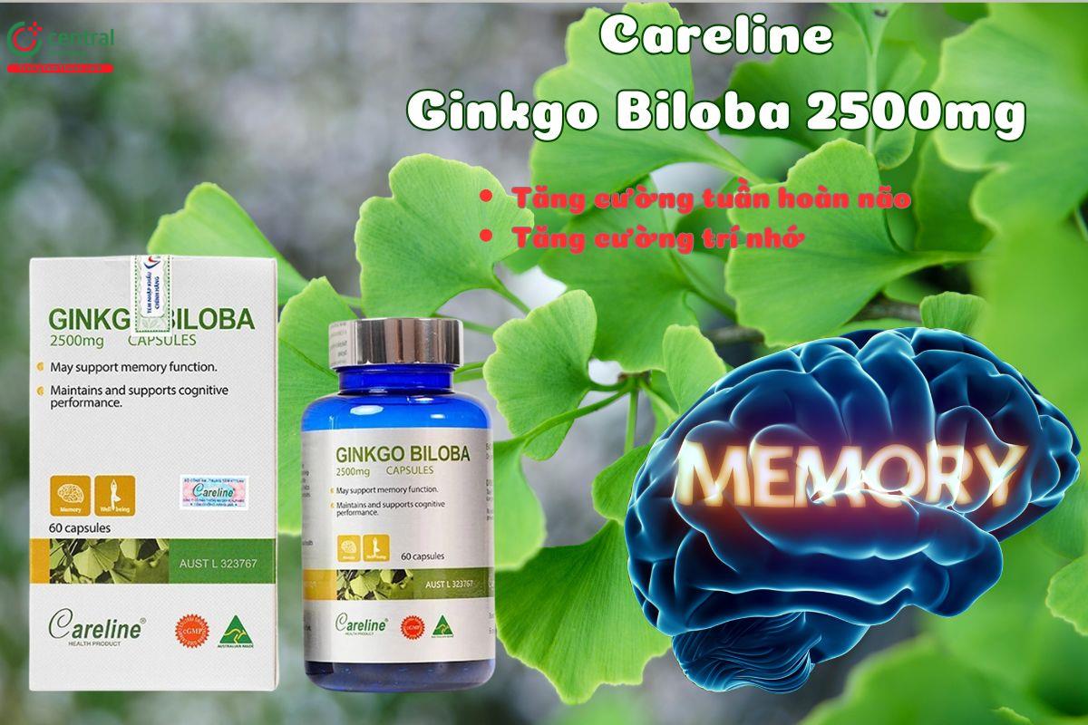 Viên uống Careline Ginkgo Biloba 2500mg giúp tăng cường trí nhớ