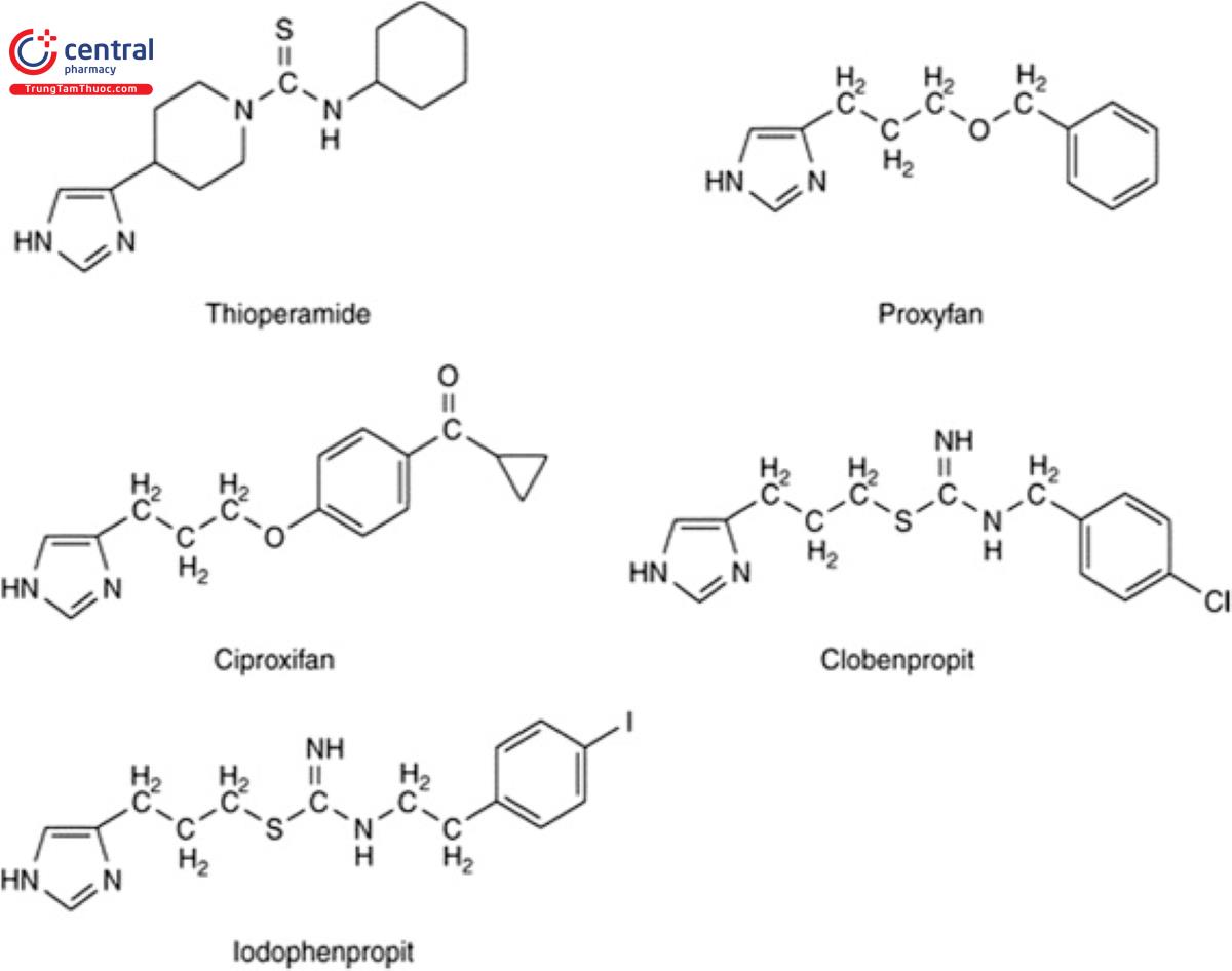 Cấu trúc hóa học một số hoạt chất thuốc kháng histamin H3