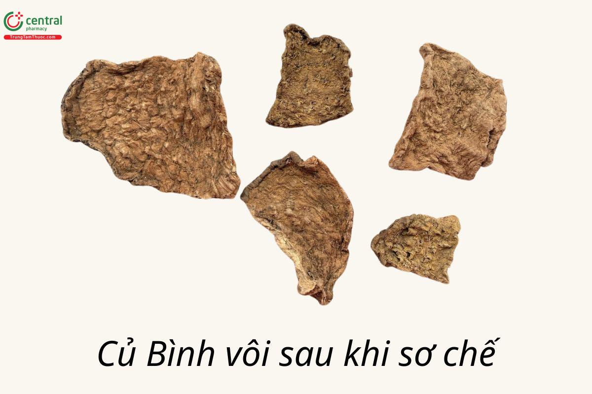 Củ bình vôi sau khi sơ chế