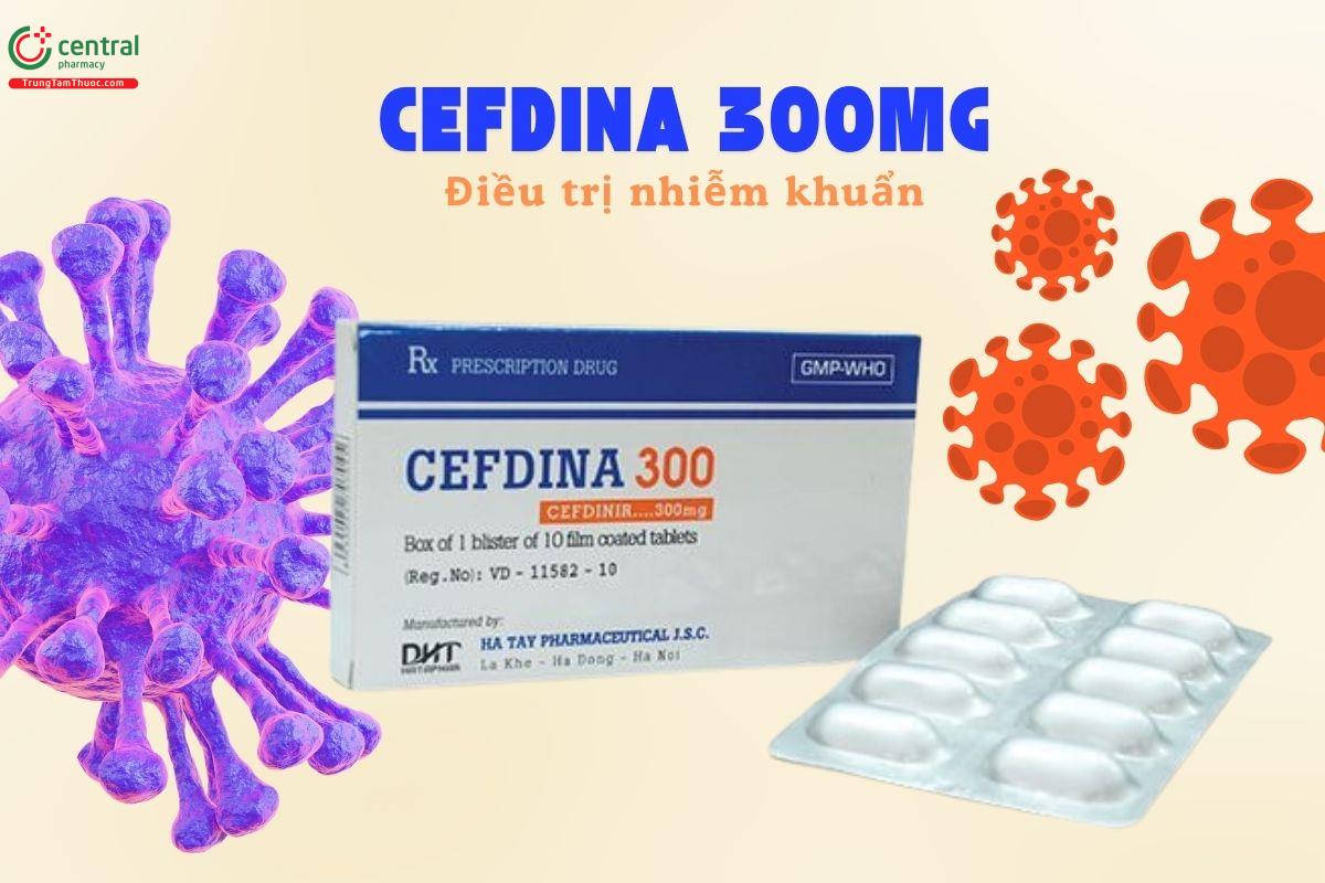 Thuốc Cefdina 300mg điều trị nhiễm khuẩn hô hấp, tiếu niệu, da