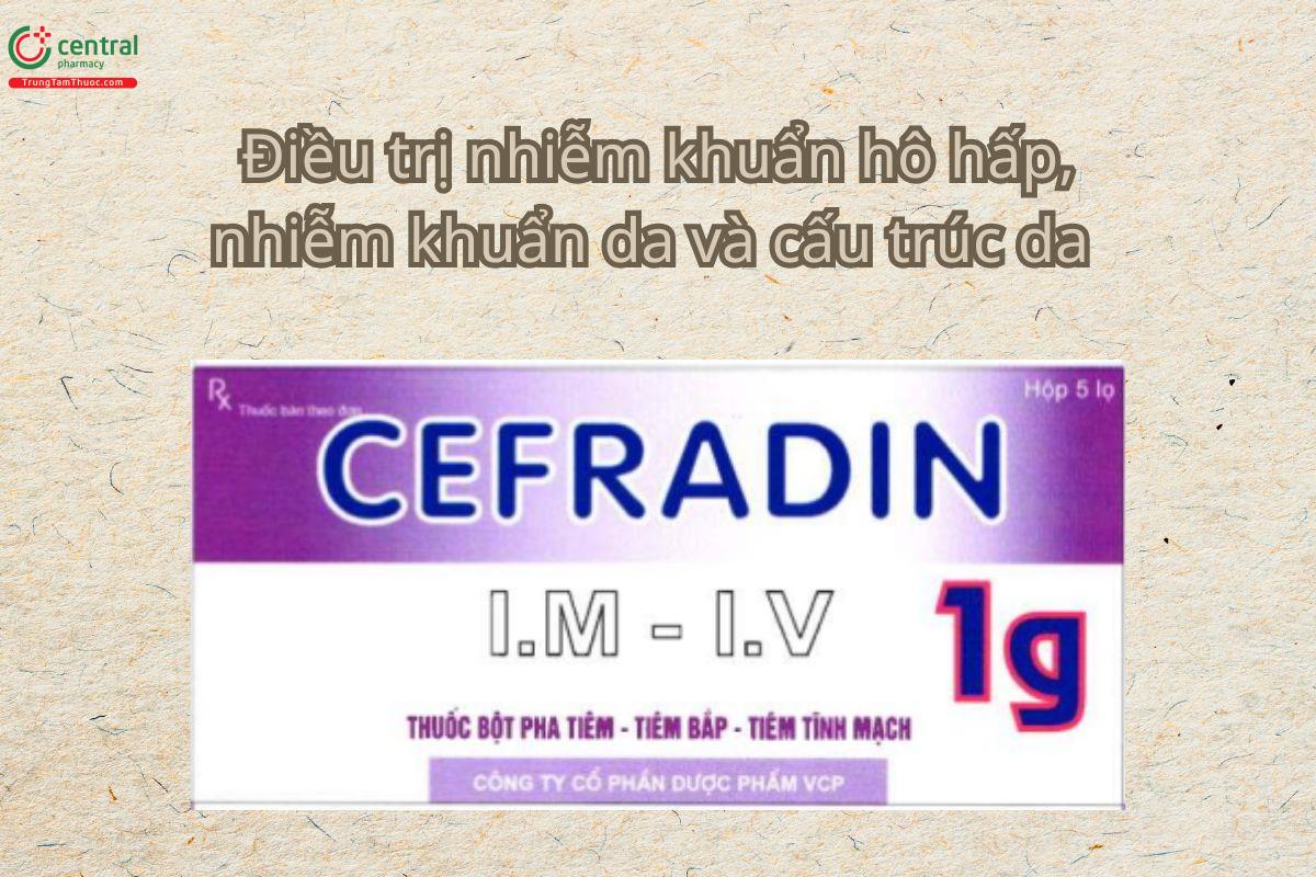Thuốc Cefradin 1g VCP dùng điều trị nhiễm khuẩn da và các mô liên quan