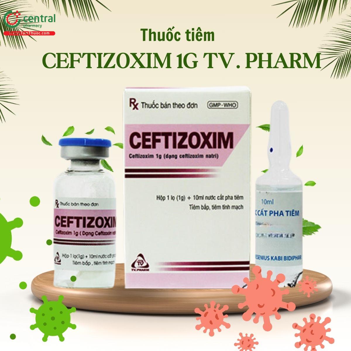  Thuốc tiêm Ceftizoxim 1g TV. Pharm trị nhiễm khuẩn hô hấp, xương khớp