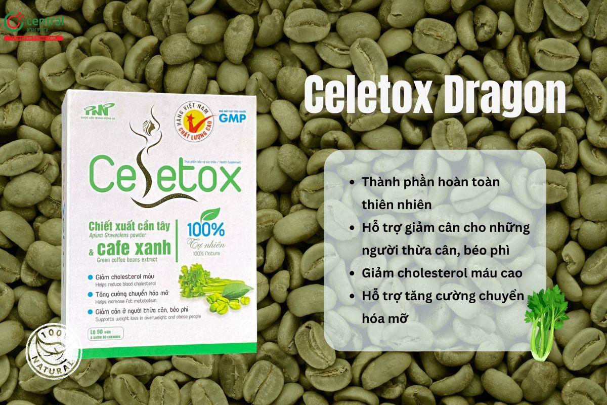 Celetox Dragon (Hộp 90 viên) - Hỗ trợ giảm cân, giảm cholesterol máu 