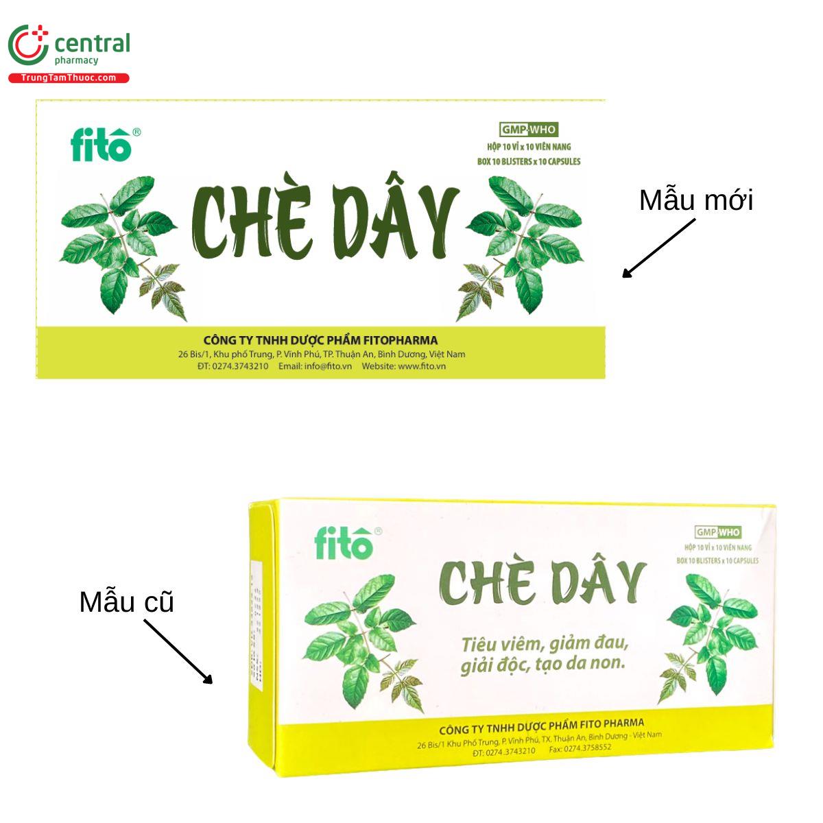 Thông báo thay đổi bao bì thuốc Chè dây Fitô