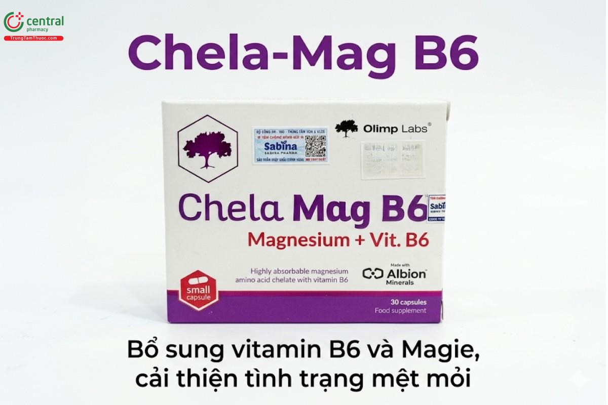 Thuốc Chela-Mag B6 bổ sung magnesi và vitamin B6, hỗ trợ giảm mệt mỏi