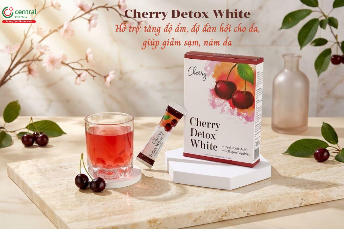 Cherry Detox White giúp tăng độ ẩm, độ đàn hồi, làm đẹp da
