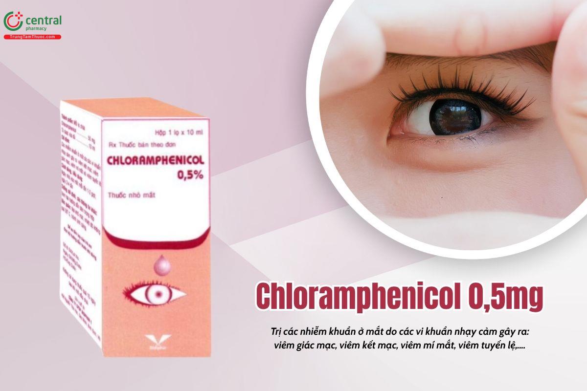 Thuốc Chloramphenicol 0,5mg Bidiphar trị các bệnh nhiễm khuẩn ở mắt 