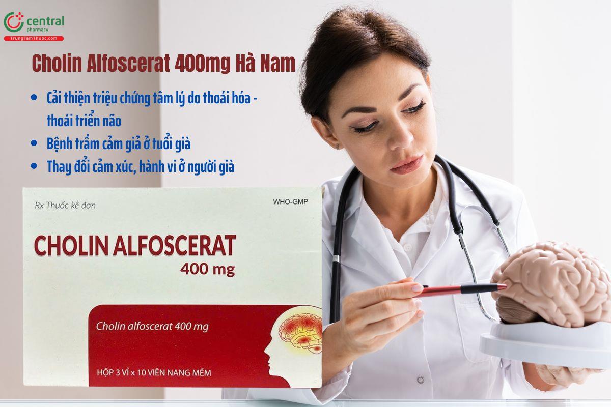 Thuốc Cholin Alfoscerat 400mg Hà Nam điều trị triệu chứng tâm lý do thoái hóa