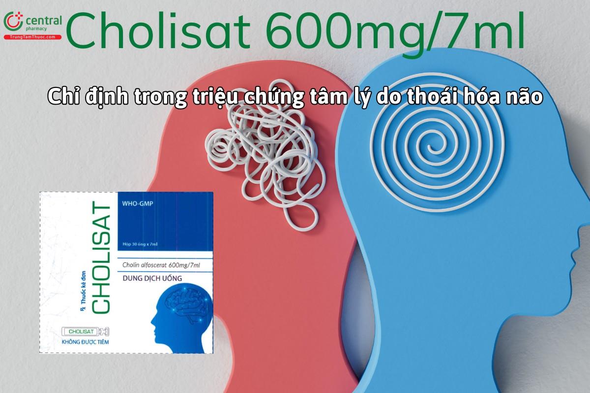 Thuốc Cholisat 600mg/7ml điều trị biểu hiện tâm thần do thoái hóa não