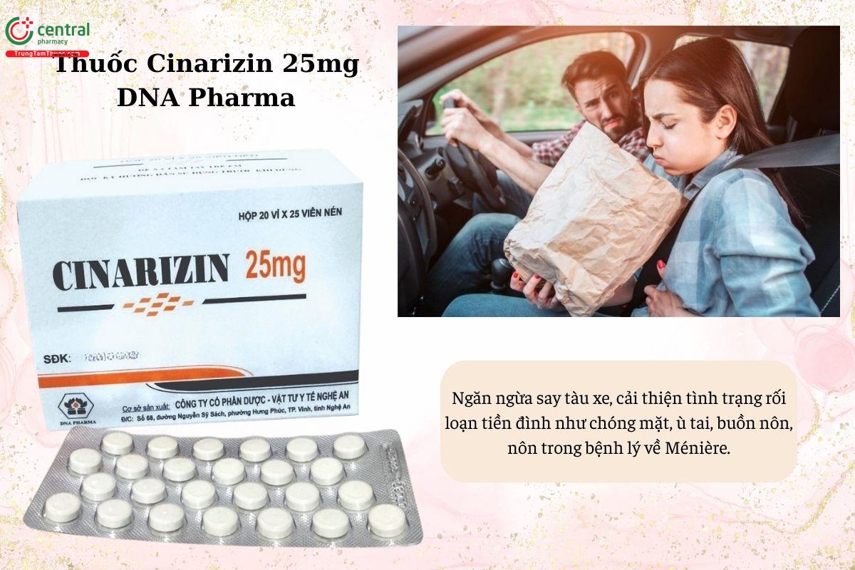 Chỉ định của thuốc Cinarizin 25mg DNA Pharma