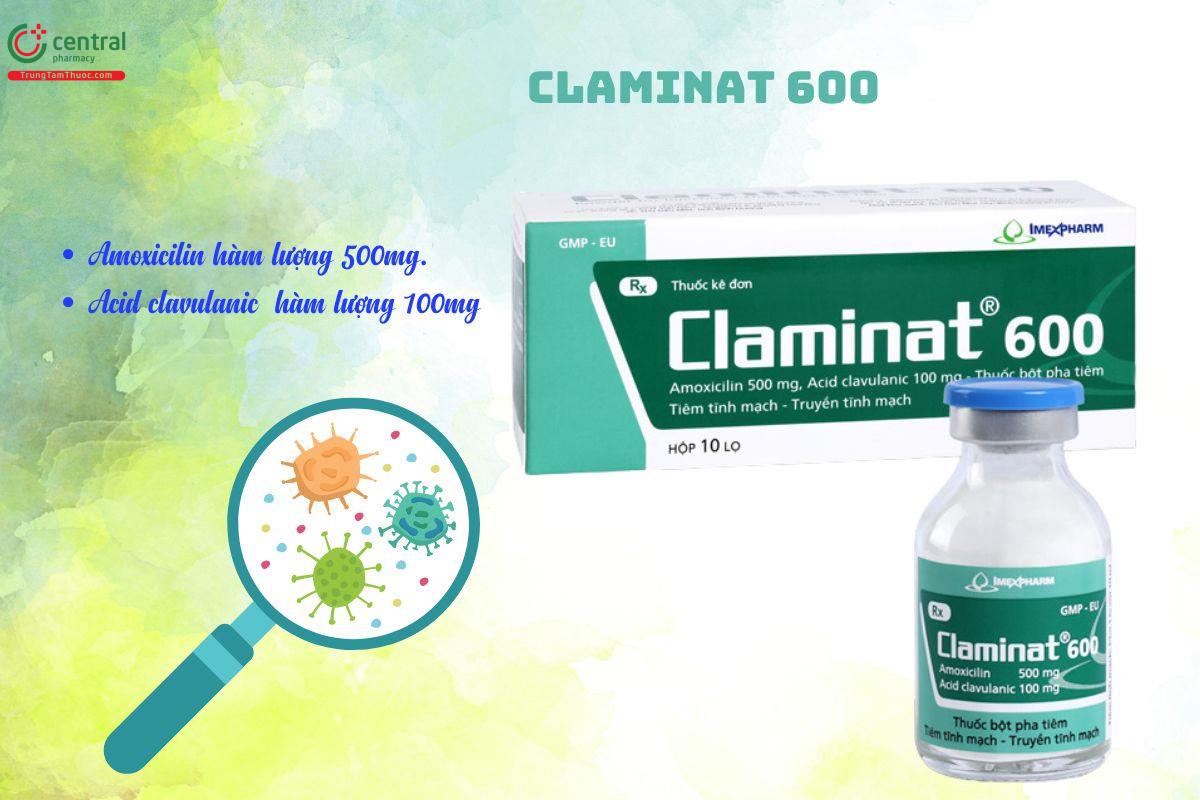 Thuốc Claminat 600 - Điều trị nhiễm khuẩn nặng do vi khuẩn nhạy cảm  Thành phần