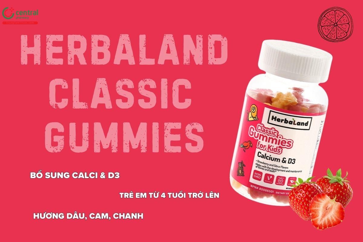 Kẹo dẻo Classic Gummies For Kids Calcium & D3 Herbaland bổ sung dưỡng chất cho trẻ