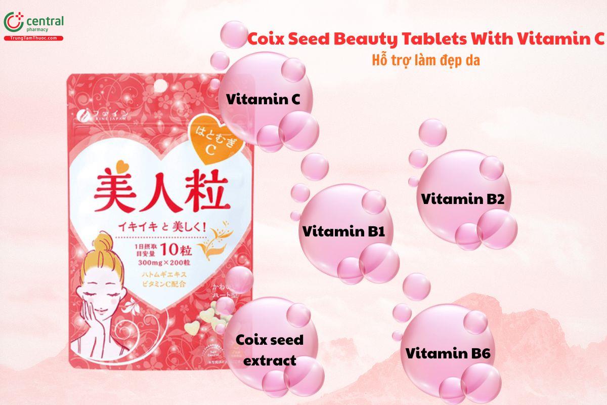 Coix Seed Beauty Tablets With Vitamin C - làm đẹp da, chống lão hóa