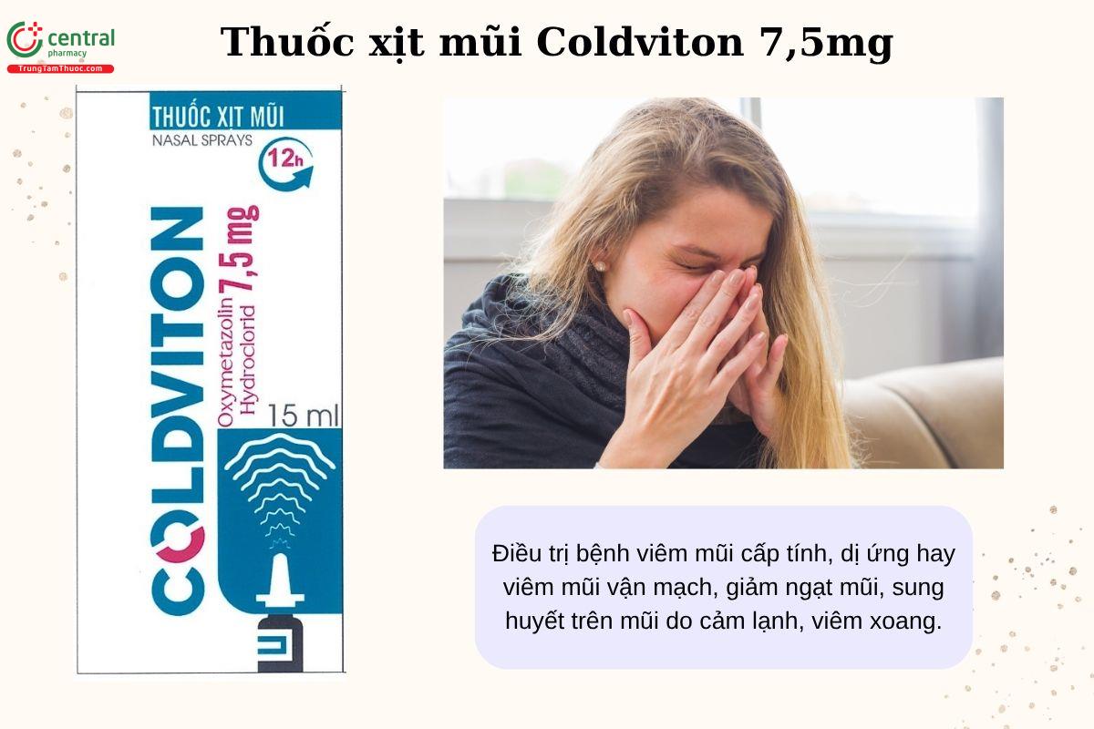 Chỉ định của Thuốc xịt mũi Coldviton 7,5mg