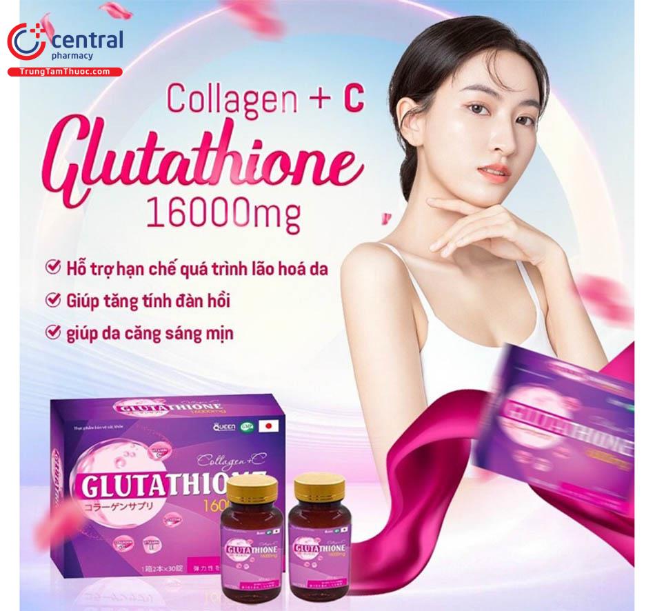 Collagen + C Glutathione 16000mg giúp da trắng sáng