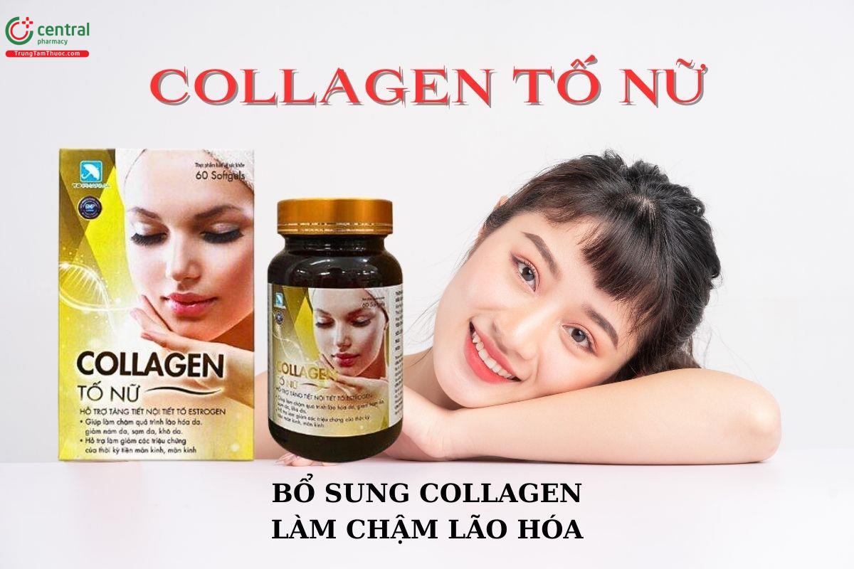 Viên uống trắng da Collagen Tố Nữ TP Pharma giúp bổ sung collagen, làm chậm lão hóa