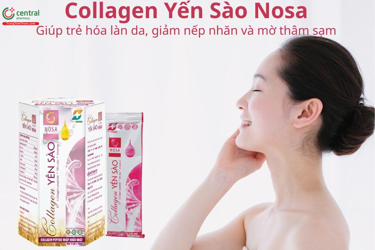 Collagen Yến Sào Nosa cải thiện độ đàn hồi da, giảm khô sạm, lão hoá