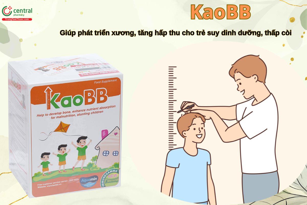 Cốm KaoBB giúp tăng cường hấp thu dưỡng chất cho trẻ suy dinh dưỡng, thấp còi