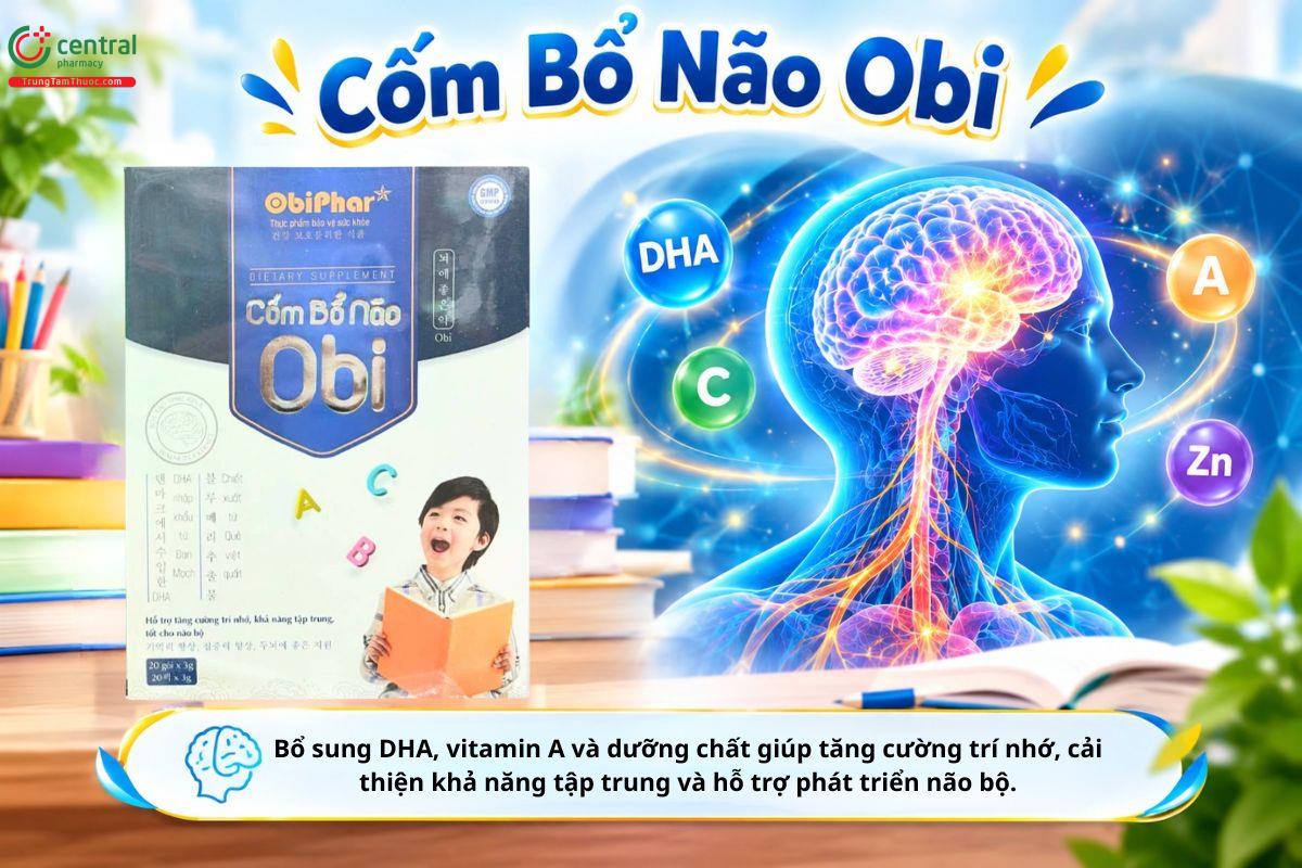 Cốm Bổ Não OBI bổ sung DHA và dưỡng chất hỗ trợ trí nhớ, tập trung