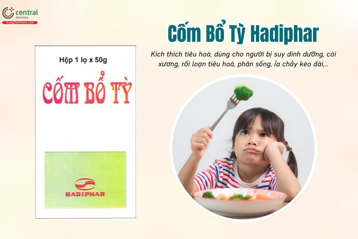 Cốm bổ tỳ Hadiphar kích thích tiêu hóa cho người kém ăn, suy dinh dưỡng
