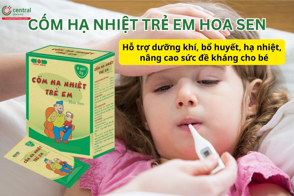 Cốm hạ nhiệt trẻ em Hoa Sen hỗ trợ thoát nhiệt, tăng đề kháng, giảm mệt mỏi