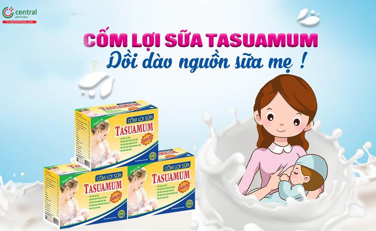 Cốm lợi sữa Tasuamum Gold giúp tăng cường tiết sữa