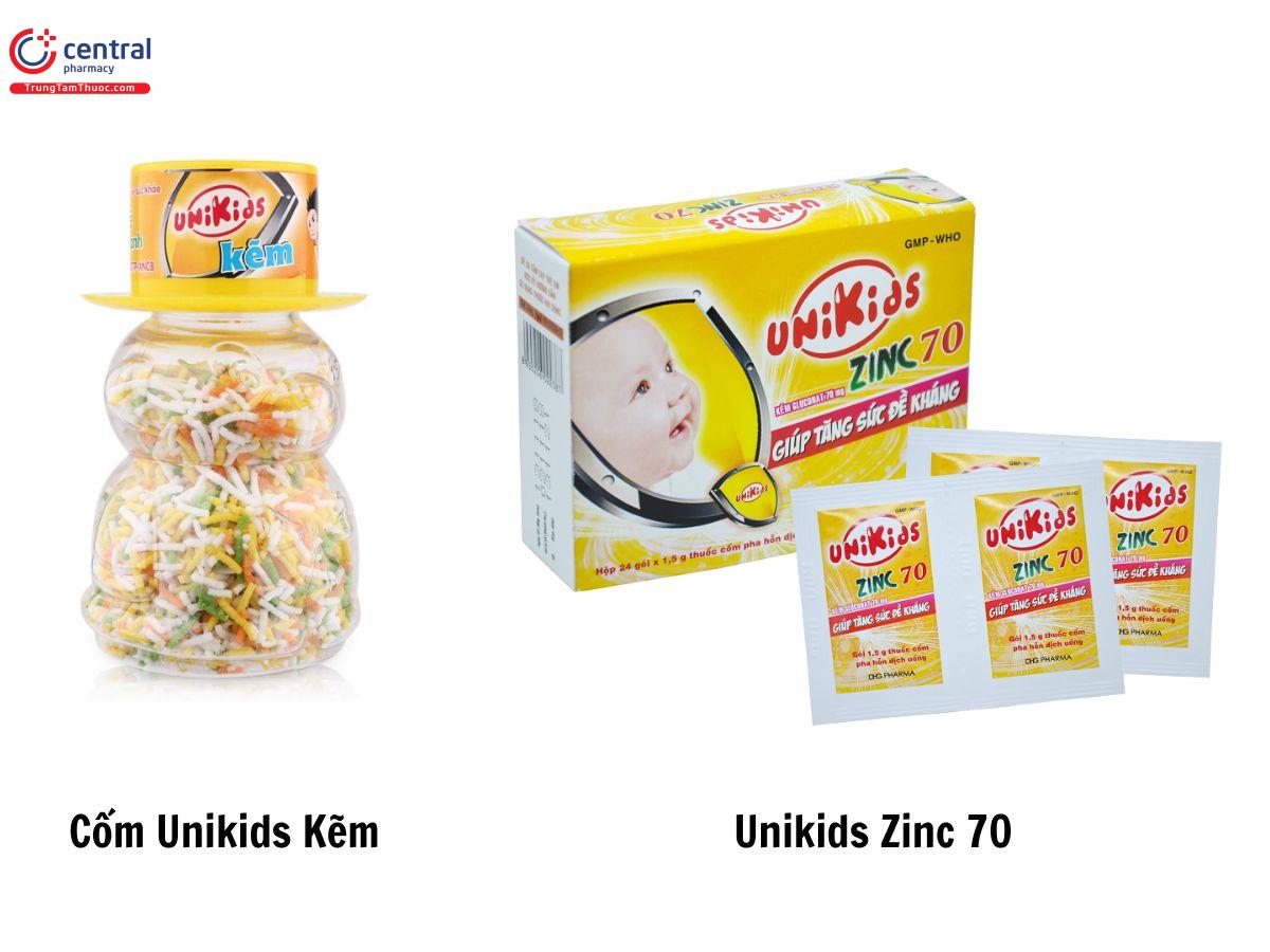 Phân biệt cốm Unikids kẽm và Unikids Zinc 70