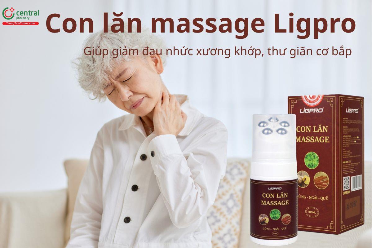 Con lăn massage Ligpro giúp giảm đau nhức xương khớp, thư giãn cơ bắp