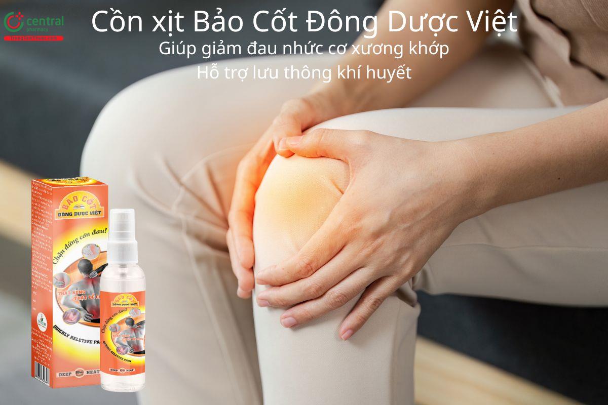 Cồn xịt Bảo Cốt Đông Dược Việt hỗ trợ giảm đau nhức cơ xương khớp