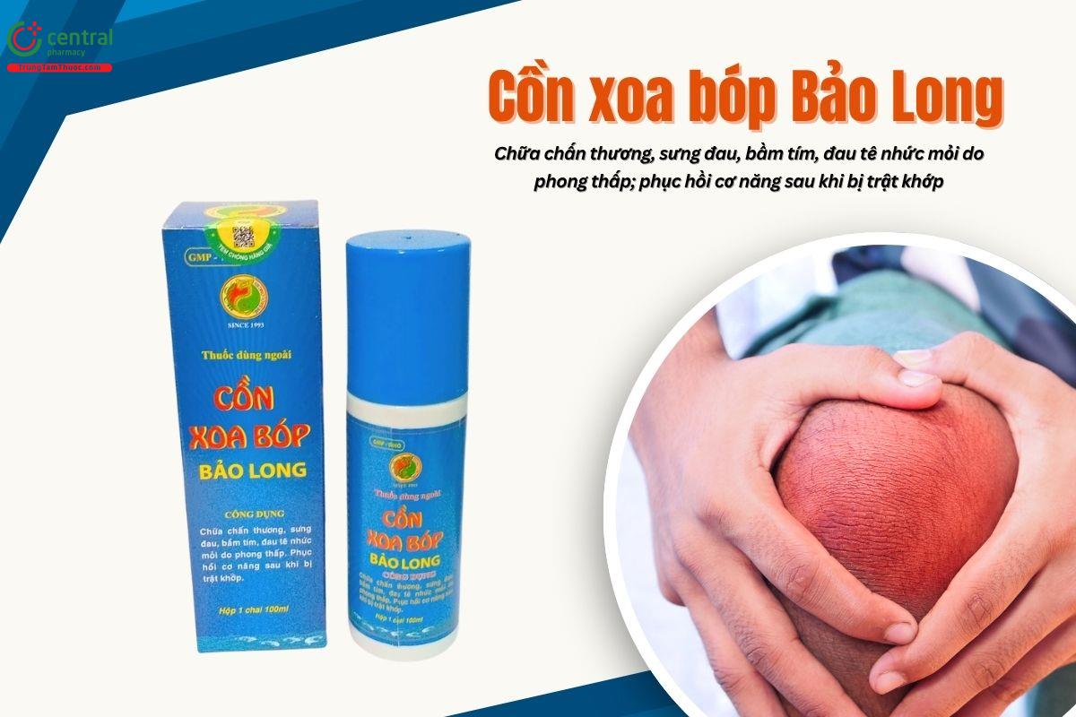 Thuốc Cồn Xoa Bóp Bảo Long giảm sưng đau, tê nhức mỏi do phong thấp