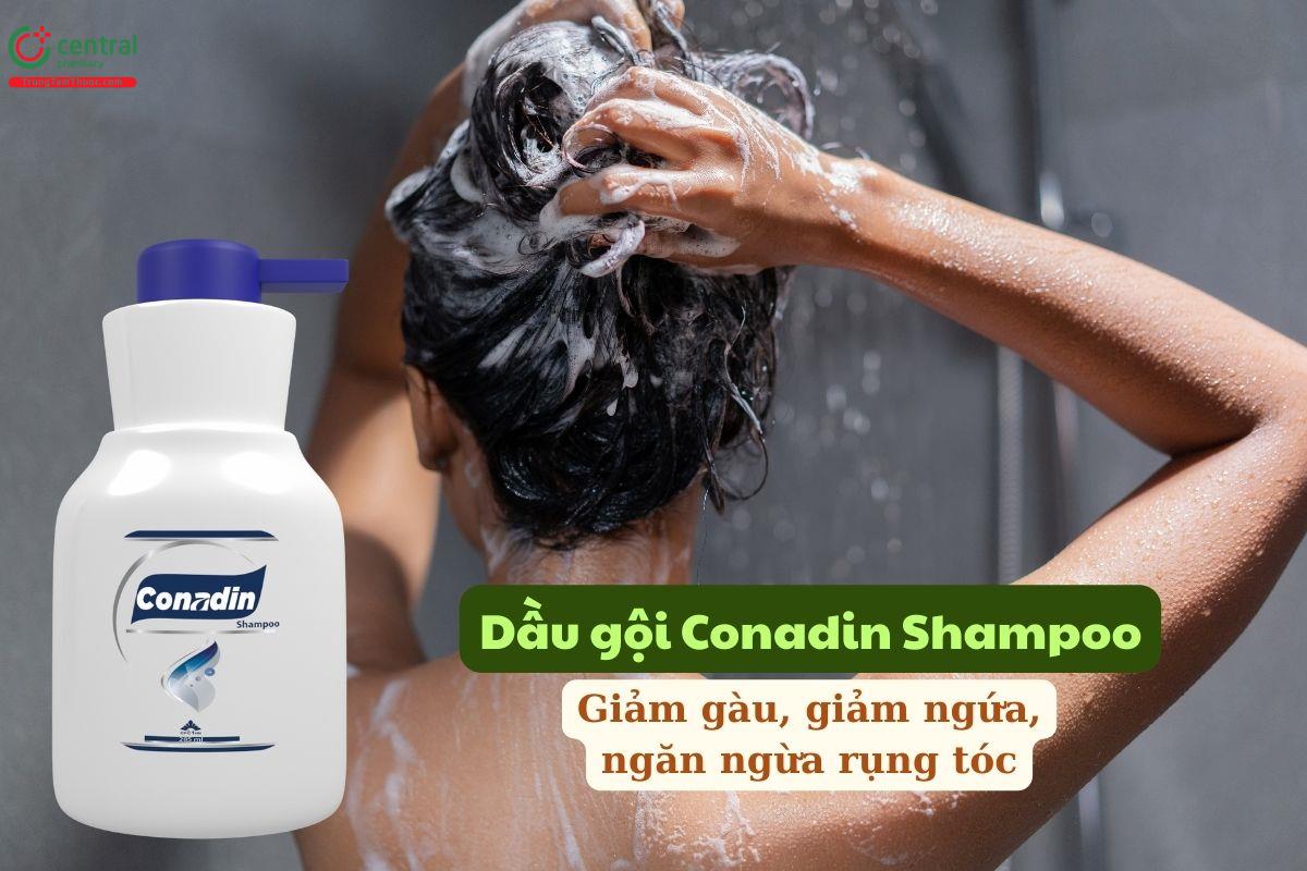 Dầu gội Conadin Shampoo giúp trị gàu, giảm rụng tóc, giảm ngứa