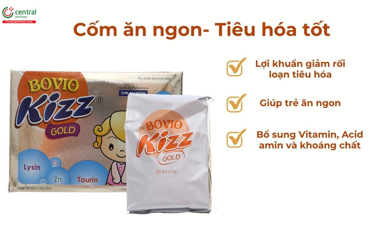 Công dụng Cốm Bovio Kizz Gold 