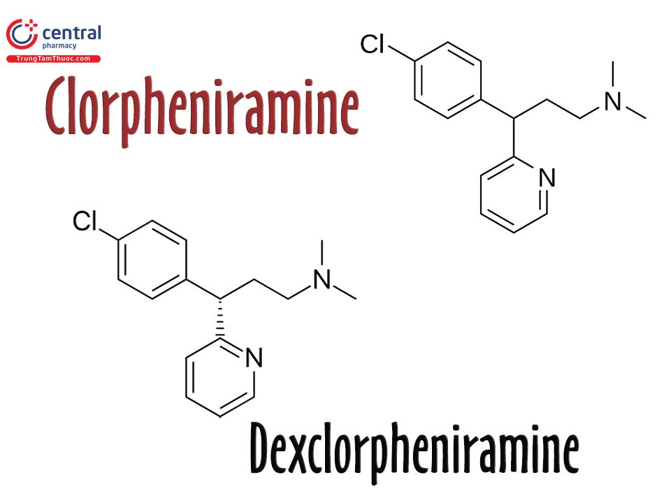Công thức hóa học của Clorpheniramine và Dexclorpheniramine