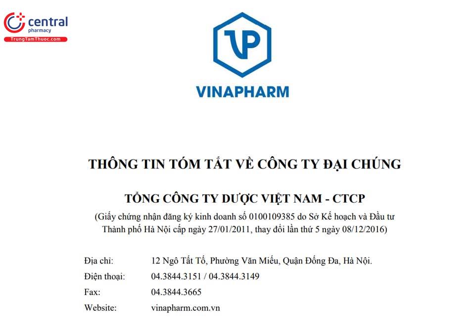 Tổng công ty Dược Việt Nam - CTCP (VINAPHARM)