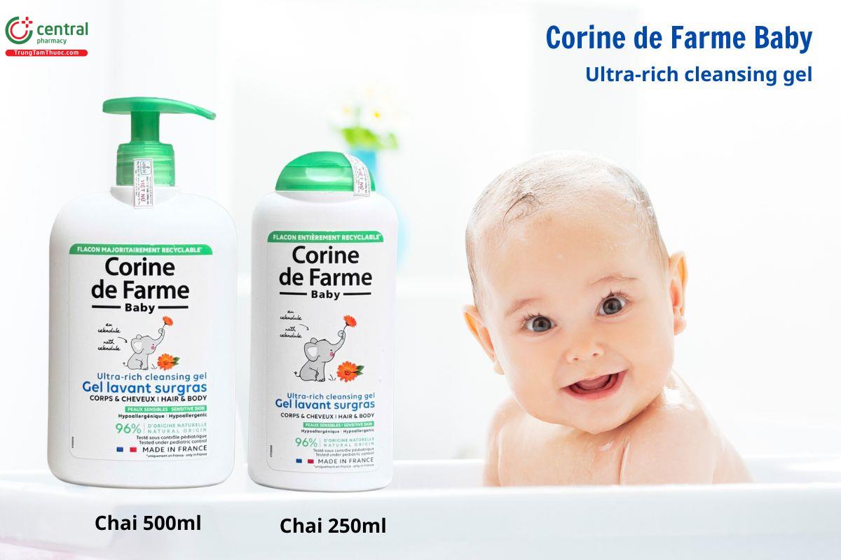 Corine de Farme Baby Ultra-rich cleansing gel - Chai 500ml và 250ml