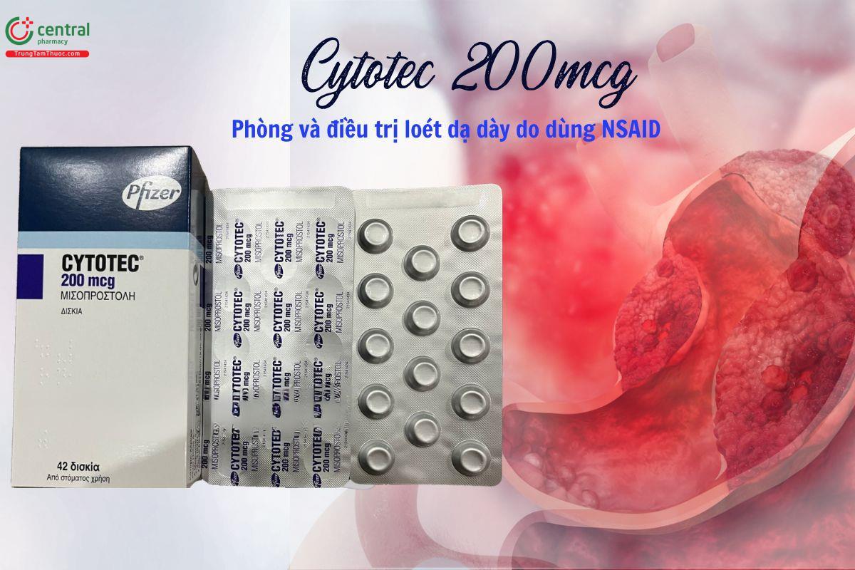 Thuốc Cytotec 200mcg giảm nguy cơ loét dạ dày do thuốc NSAID