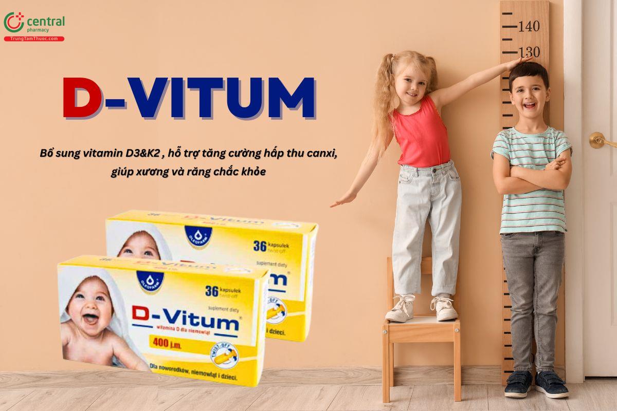 D-Vitum Vitamin D3 400IU có công dụng gì?