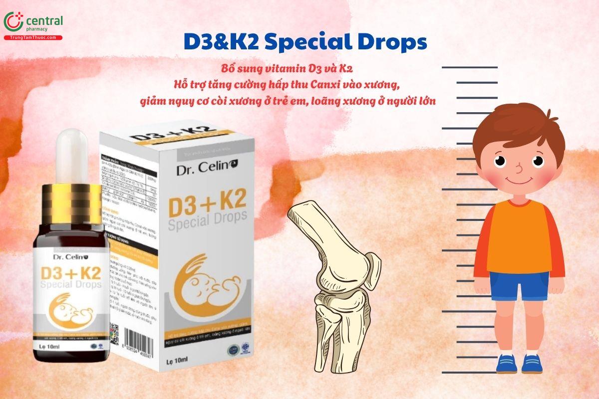 D3&K2 Special Drops -Tăng cường hấp thu canxi, giảm còi xương