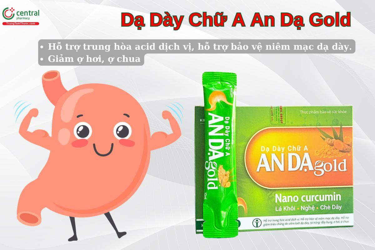 Dạ Dày Chữ A An Dạ Gold giúp giảm các triệu chứng của viêm loét dạ dày tá tràng